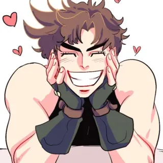 🥰 anime, sonriendo, corazones, dibujos animados, feliz, hombre telegram sticker