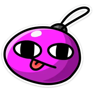 😛 オーナメント, クリスマス, 漫画, かわいい, 面白い, 舌を出す, 紫 telegram sticker