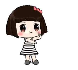 ☝ Cartoon, Mädchen, Stinkefinger, Beleidigend, Sticker telegram sticker
