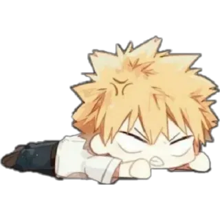 😥 Katsuki Bakugo My Hero Academia anime, manga, chibi, katsuki bakugo, my hero academia, angry telegram sticker