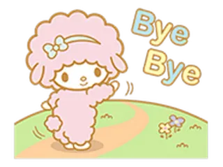 👋 Bye Bye desenho animado, fofo, adeus, acenando telegram sticker