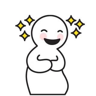 ☺️ cute, sparkles, happy, blush, white, cartoon, friendly telegram sticker