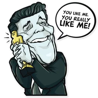 🏆 YOU LIKE ME, YOU REALLY LIKE ME! Oscar, récompenses, acteur, citation, discours de remerciement telegram sticker