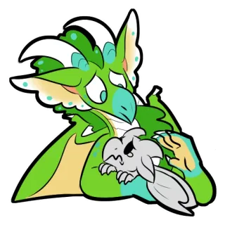 😧 龙, 卡通, 可爱, 温馨, 动物, 艺术 telegram sticker
