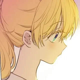 🤍 anime, girl, blonde hair, portrait, manga whatsapp sticker