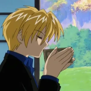 🍵 Anime, Junge, Tee, Getränk, Innenraum, Fenster, Entspannt telegram sticker