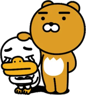 😢 Ryan Cartoon, Freundschaft, Niedlich, Traurig, Kakao Friends whatsapp sticker