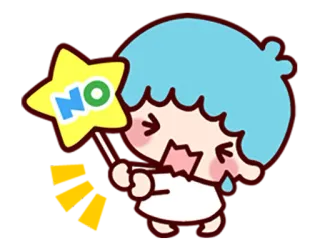 🍀 NO Dessin animé, Pleur, Non, Étoile, Mignon telegram sticker