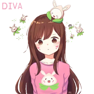 😋 D.Va Overwatch DIVA Anime, Game, Video game, Karakter, D.Va, Overwatch telegram sticker