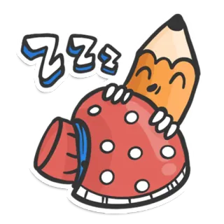 😴 ZZZ matita, fungo, dormire, zzz, cartone animato, kawaii, carino whatsapp sticker