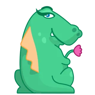 😏 cartoon, dragon, fantasy, animal, cute, flower, green telegram sticker