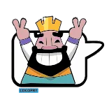 ✌️ clash royale, king, video game, crown, character, mobile game telegram sticker