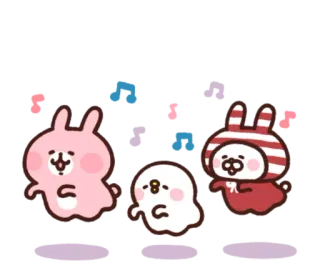 🐰 dễ thương, hoạt hình, thỏ, ma, kawaii, nhân vật, nhãn dán telegram sticker