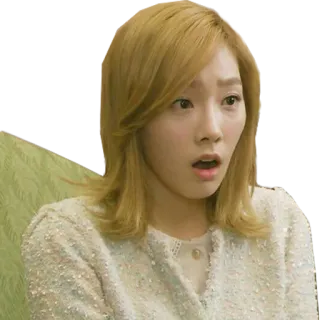 😨 сюрприз, шок, страх, женщина, блондинка, корейский, выражение telegram sticker