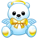 🎁 oso, ángel, aureola, lazo, alas, lindo, osito, animal whatsapp sticker