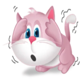 😯 gatto, cartone animato, rosa, sorpresa, shock, carino telegram sticker