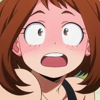 😳 Ochaco Uraraka My Hero Academia Аниме, Очако Урарака, Моя геройская академия, Мультфильм, Персонаж whatsapp sticker