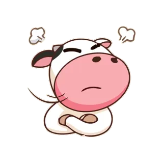 👹 krowa, zwierzę, kreskówka, zły, wyraz, zirytowany telegram sticker