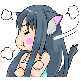 😤 anime, ragazza gatto, arrabbiato, carino, cartone animato telegram sticker