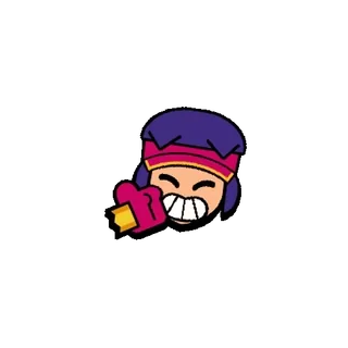 👍 Shelly Brawl Stars 雪莉, 荒野乱斗, 角色, 游戏, 电子游戏, 卡通 telegram sticker