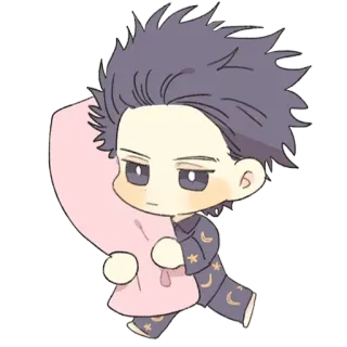🏃 schläfrig, Schlafanzug, süß, Chibi, Kissen telegram sticker