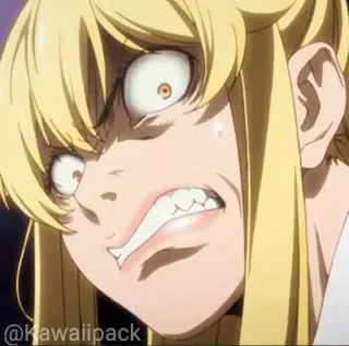 🥢 @kawaiipack anime, angry, expression, blonde, meme, funny, scream, kawaii telegram sticker