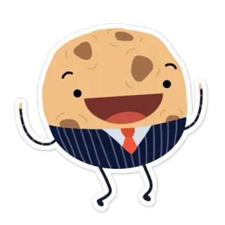 😊 cookie, dessin animé, personnage, dessert, nourriture, animé telegram sticker