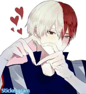 ❤ Shoto Todoroki My Hero Academia Stickergram Аниме, Персонаж, Шото Тодороки, Моя геройская академия, Сердечки, Фанатское творчество, Stickergram whatsapp sticker