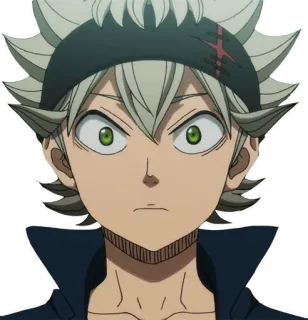 😶 Asta Black Clover 애니메이션, 만화, 아스타, 블랙 클로버, 소년, 스티커 telegram sticker