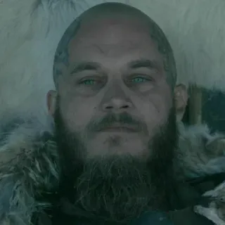 ⚔ Ragnar Lothbrok Vikings Рагнар Лодброк, Викинги, Историческая личность, Персонаж, Борода, Историческая драма, Телевидение whatsapp sticker
