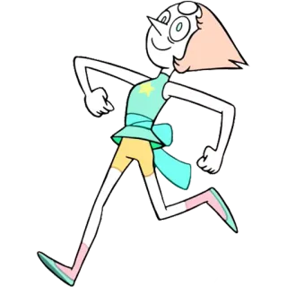 😐 Pearl Steven Universe 만화, 진주, 스티븐 유니버스, 캐릭터, 달리기 telegram sticker