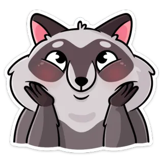 ☺️ rakun, binatang, lucu, stiker, kartun, mamalia, satwa liar telegram sticker