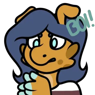 😠 BO!! cartoon, anime, eyes, cute, girl whatsapp sticker