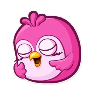 ☺️ sticker, bird, cartoon, pink, cute, illustration telegram sticker