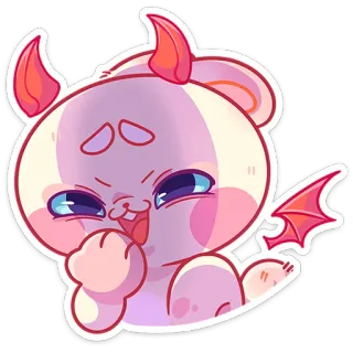 😈 悪魔, 悪霊, モンスター, クリーチャー, ステッカー, かわいい, アニメ, ウサギ telegram sticker