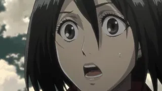 🌿 Mikasa Ackerman Attack on Titan anime, character, Mikasa, Ackerman, attack on titan telegram sticker