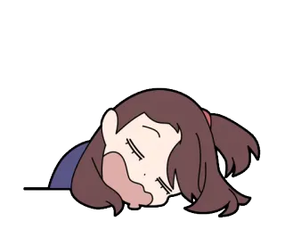 😴 anime, dibujos animados, adormilado, cansado, acostado, descansando, agotado telegram sticker