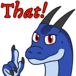 👆 That! dragon, middle finger, cartoon, offensive, gesture, blue telegram sticker