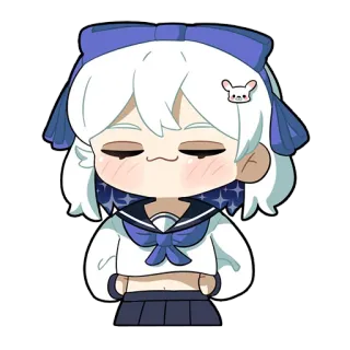 ☺️ Аниме, Чиби, Милый, Школьная форма, Мультфильм, Наклейка whatsapp sticker