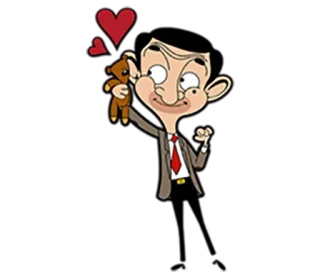 ❤️ Mr. Bean Mr. Bean, dessin animé, ours en peluche, humour telegram sticker