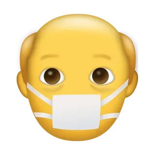 👴 Emoji, Masker wajah, Kesehatan, Keamanan, Pandemi, Medis, COVID-19, Virus, Sakit whatsapp sticker