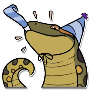 🎉 serpiente, fiesta, celebración, animal, diversión whatsapp sticker