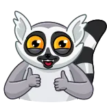 👍 lemur, animal, cartoon, cute, thumbs up, sticker telegram sticker