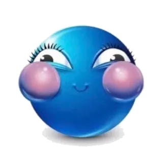 😇 Emoji, Fofo, Azul, Desenho animado, Sorriso whatsapp sticker