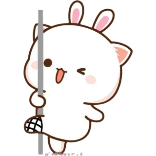 😗 imut, binatang, kelinci, kawaii, stiker telegram sticker