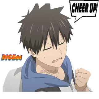 👥 CHEER UP anime, cheer, encouragement, cartoon, animation telegram sticker