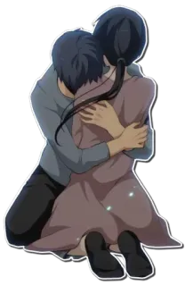 ❤️ abbraccio, coppia, amore, tristezza, consolazione telegram sticker