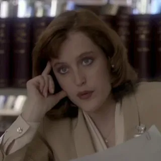 😒 Dana Scully The X-Files Dana Scully, X-Files, Gillian Anderson, FBI, Paranormale, Investigatrice telegram sticker