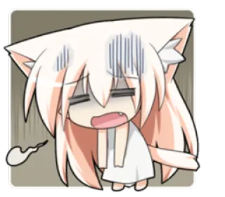 😰 anime, cat girl, kawaii, cute, embarrassed, shocked whatsapp sticker