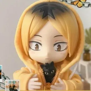 🐱 Kenma Kozume Haikyuu!! Anime, Kenma, Haikyuu, Desenho animado, Personagem, Gato, Fofo whatsapp sticker